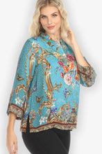 Load image into Gallery viewer, Baroque Garden in Blue Blouse
