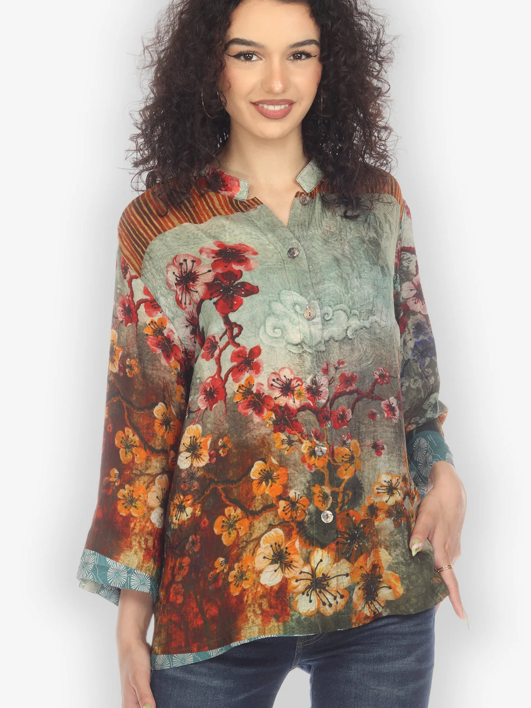 Joy Bloom Border Blouse