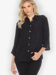 Solid Silk Black Blouse