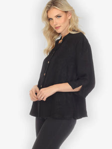 Solid Silk Black Blouse