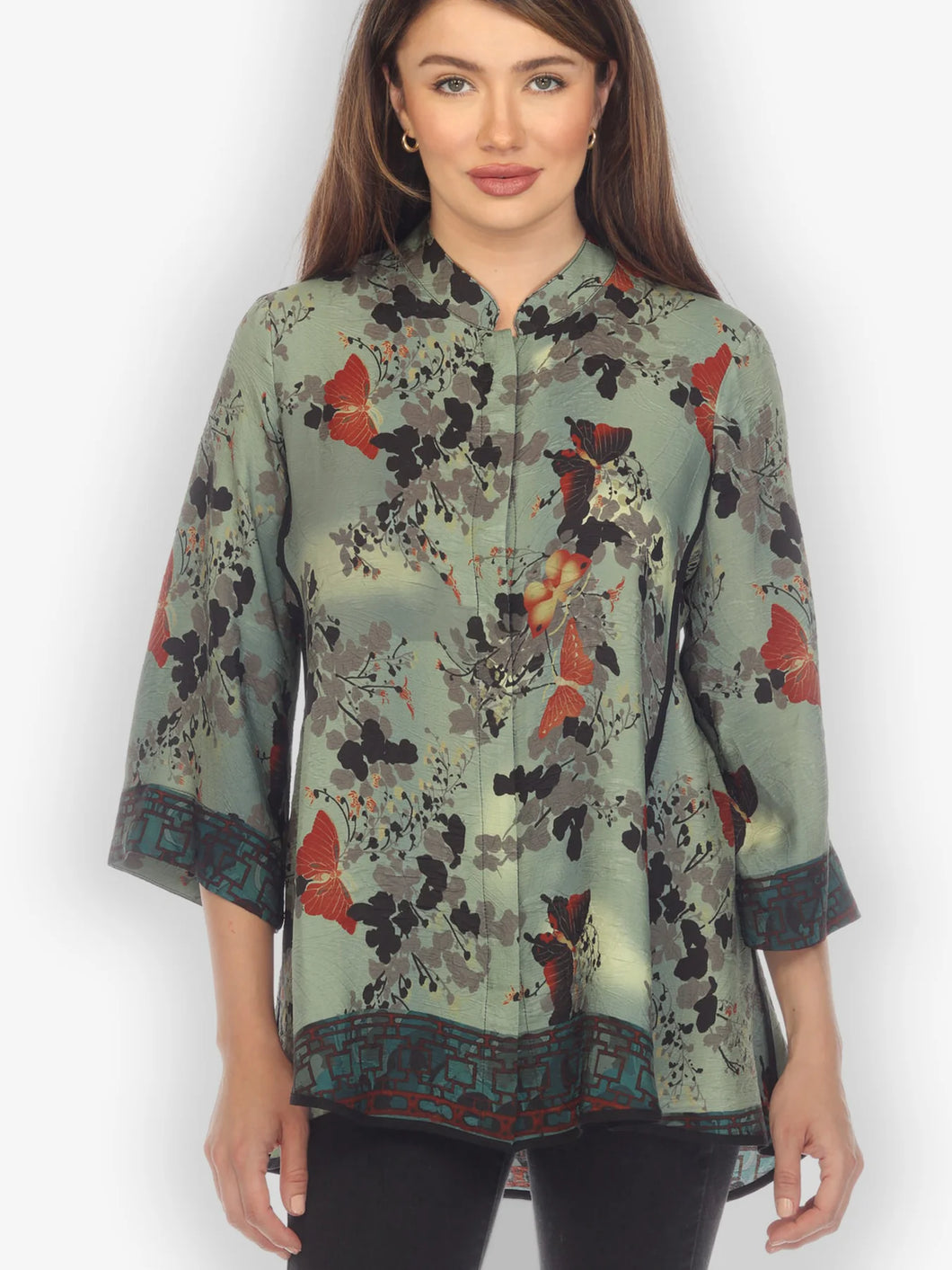 Butterfly Clouds Border Blouse