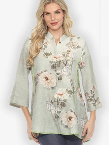 Baby White Peony Tummy Tuck Blouse