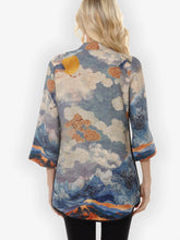 Load image into Gallery viewer, Sun Crane in Blue Colorway Tummy Tuck Shirt
