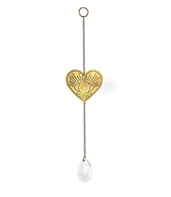 Load image into Gallery viewer, Surya Mini Heart Engraved Brass Suncatcher
