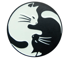 Load image into Gallery viewer, Yin Yang Enamel Cat Pin
