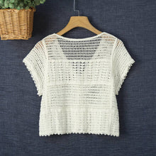 Load image into Gallery viewer, Cotton Crochet Shrug Cardigan
