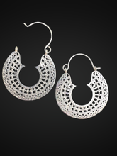 Load image into Gallery viewer, Earrings - Lightweight Brass Silver Tone Magic Circle
