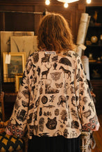 Load image into Gallery viewer, Curiosities Pixie Duster Crop Kimono w/ whimsical print
