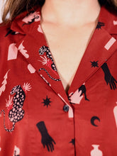 Load image into Gallery viewer, Camp Shirt Modern Objects, Cranberry
