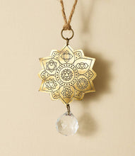 Load image into Gallery viewer, Surya Lotus Engraved Brass Suncatcher

