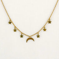 Moon and Stars Necklace, 2 Colors