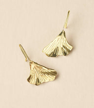 Load image into Gallery viewer, Sayuri Ginkgo Leaf Drop Earring - Gold
