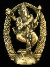 Load image into Gallery viewer, Brass Deity Statuette -Small- Dancing Ganesh
