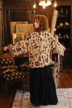 Load image into Gallery viewer, Curiosities Pixie Duster Crop Kimono w/ whimsical print
