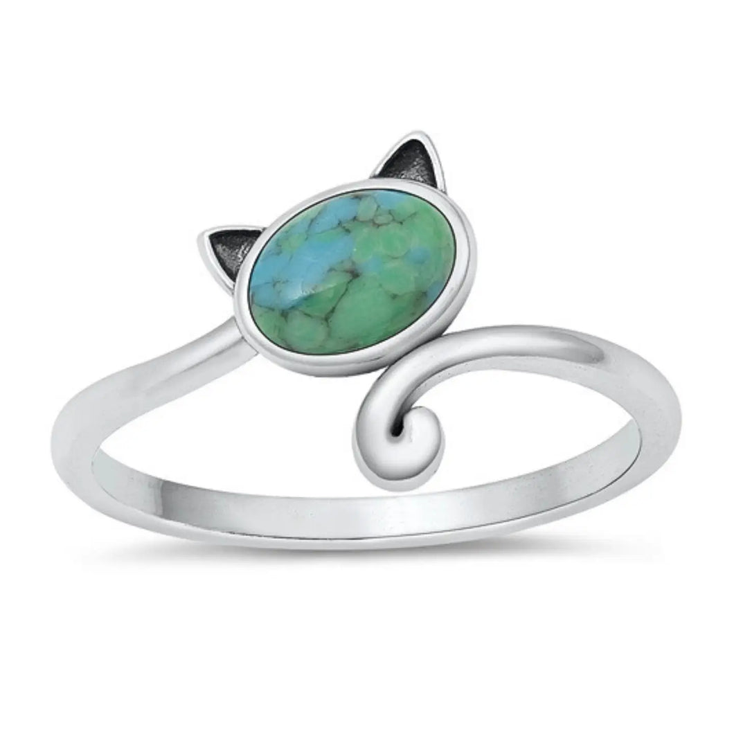 Cat with Turquoise Ring, 2 Sizes