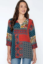 Load image into Gallery viewer, Ananda Tunic, Denim &amp; Coral
