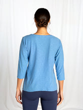 Load image into Gallery viewer, 3/4 Sleeve Cotton-Linen Bias Tee, Multiple Colors
