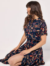 Load image into Gallery viewer, Floral Magic Hanky Hem Midi Dress
