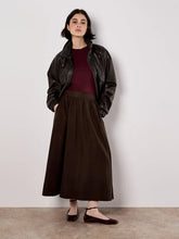 Load image into Gallery viewer, Peach Slub A-Line Midaxi Skirt
