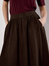 Load image into Gallery viewer, Peach Slub A-Line Midaxi Skirt
