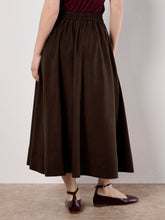 Load image into Gallery viewer, Peach Slub A-Line Midaxi Skirt
