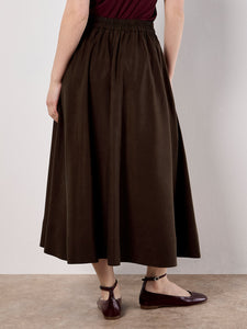 Peach Slub A-Line Midaxi Skirt