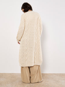 Chunky Cable Knit Longline Cardigan