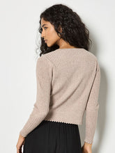 Load image into Gallery viewer, Ribbed Knit Scalloped Cardigan
