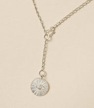 Load image into Gallery viewer, Ruchi Evil Eye Dainty Silver Drop Lariat Necklace
