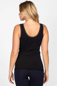 Reversible Ribbed V-Scoop Tank with Lace Trim, 2 Colors