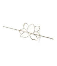Load image into Gallery viewer, Kairavini Lotus Hair Slide with Stick - Silver
