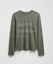Load image into Gallery viewer, Women's Luxe Essential Crewneck Long Sleeve Tee, 3 Colors
