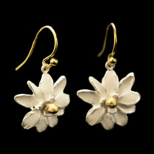 Magnolia Flower Wire Earrings