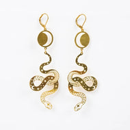 Gold Celestial Snake Earrings