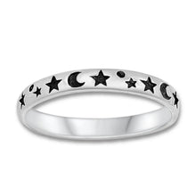Load image into Gallery viewer, Moon and Stars Thin Band
