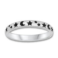 Moon and Stars Thin Band