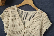 Load image into Gallery viewer, Cotton Crochet Shrug Cardigan
