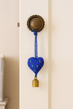 Load image into Gallery viewer, Heart Upcycled Sari Mini Bell Hanging - Assorted Colors
