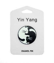 Load image into Gallery viewer, Yin Yang Enamel Cat Pin
