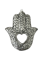 Load image into Gallery viewer, Tin Hamsa Hand Mirror
