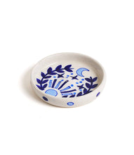 Load image into Gallery viewer, Lalita Round Incense Holder - Hand Painted Blue &amp; White
