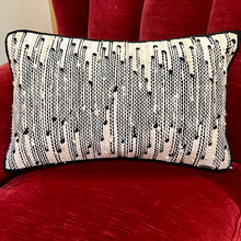 Load image into Gallery viewer, Handwoven Black &amp; Natural Zig Zag Pillow Case
