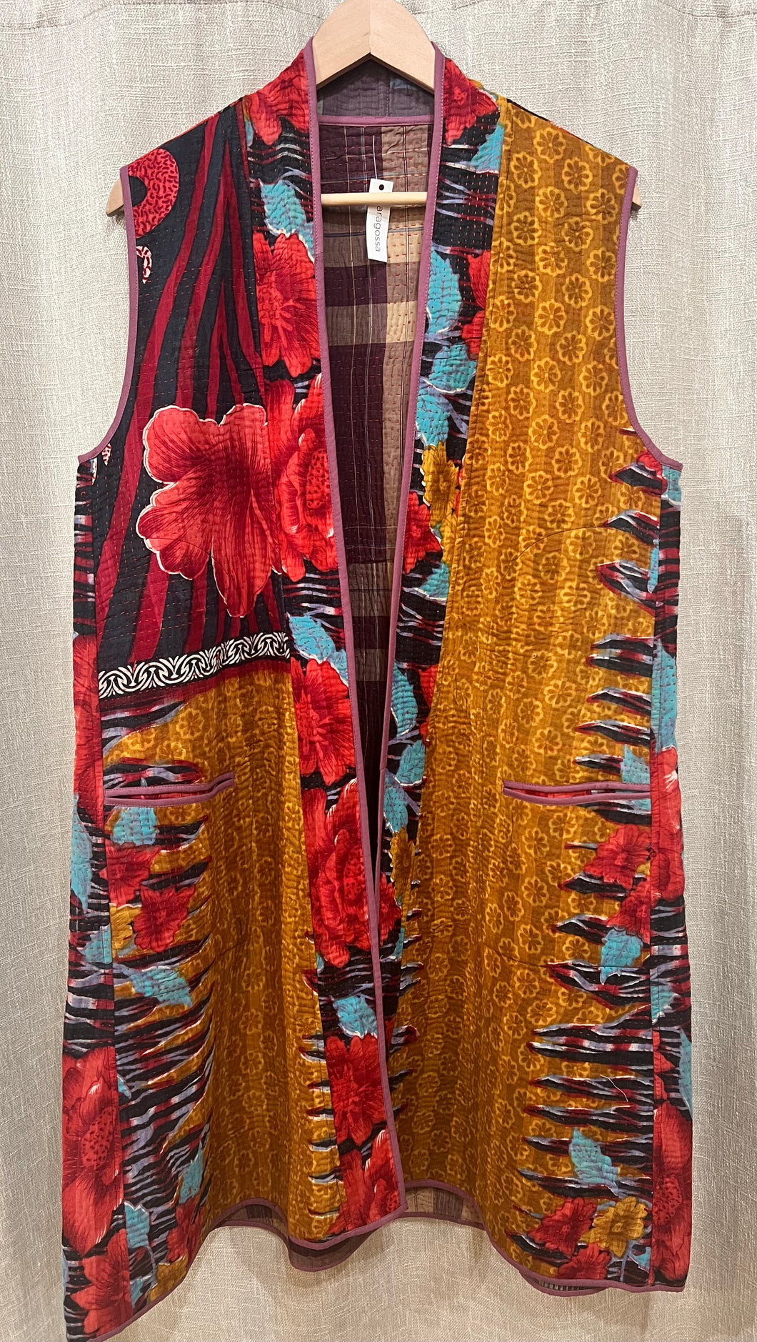 Cotton Kantha Stitch 7220 Milan Vest, One Size