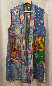 Cotton Kantha Stitch 5190 Milan Vest, One Size