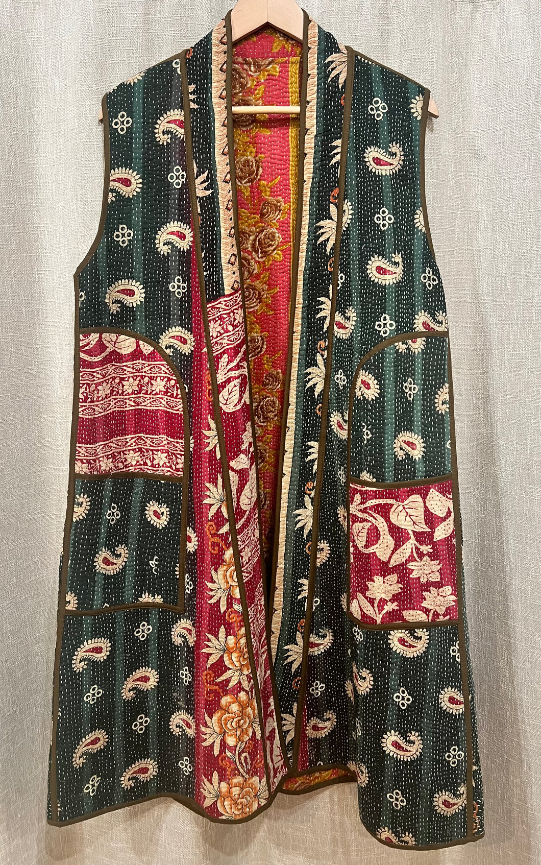 Cotton Kantha Stitch 6807 Milan Vest, One Size