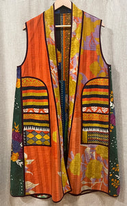 Cotton Kantha Stitch 7218 Milan Vest, One Size