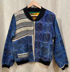 Sophia Reversible Kantha Bomber Jacket 1011, Size Medium
