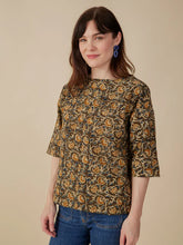 Load image into Gallery viewer, Ruth Top, Olive Kalamkari
