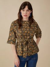 Load image into Gallery viewer, Ruth Top, Olive Kalamkari
