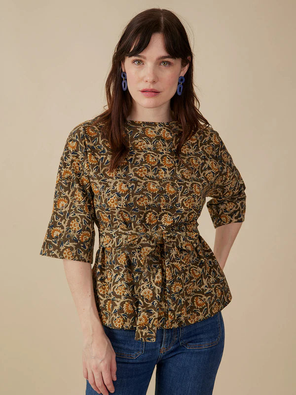 Ruth Top, Olive Kalamkari